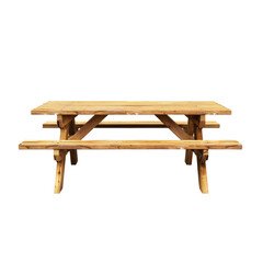 Wooden Picnic Table Isolated