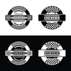 Circle checkered text labels set