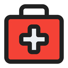 Obraz premium first aid kit line color icon