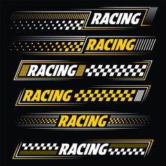 Racing white and yellow decals