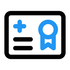 medical certificate line color icon