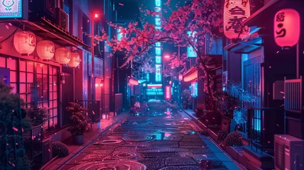 Schilderijen op glas Tokyo Neon Lights © ditaja