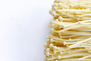 Fresh enoki mushrooms, vegetable for health