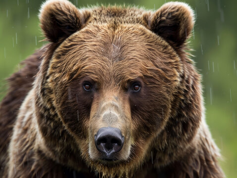Closeup Portrait of a Wild brown bear
