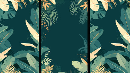 Collection of vertical summer backgrounds with fram - obrazy, fototapety, plakaty
