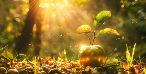Golden Apple among Autumn Sunlight