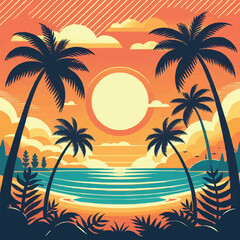 Summer time vector banner design with white circle. summer stock photos, vectors, and illustrations are available royalty free. Summer T shirt Design, Summer vibes poster for t shirt print Palm tree.