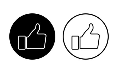 Thumbs up icon set. Hand like. Like icon vector.