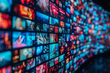 Multimedia screens recording translation broadcast video record tv television display media entertainment image network connection monitor streaming internet web modern high quality show