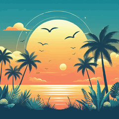 Summer time vector banner design with white circle. summer stock photos, vectors, and illustrations are available royalty free. Summer T shirt Design, Summer vibes poster for t shirt print Palm tree.