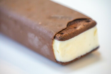 Gourmet popsicles with chocolate coating