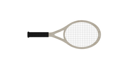 Light wood racket for big tennis isolated on transparent and white background. Tennis concept. 3D render