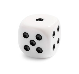 One dice isolated on white. Game cube