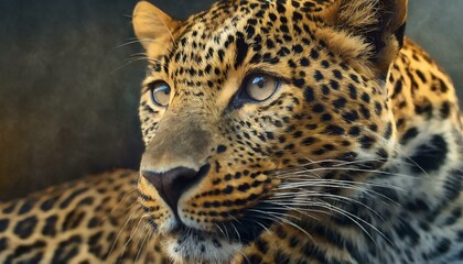 Obraz premium Close up Of Leopard With Black Background 4K Wallpaper