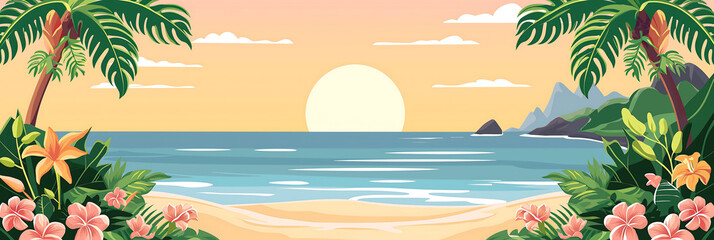 beach scenery, on a summer day