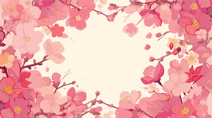 Colored background with floral frame consisted of b
