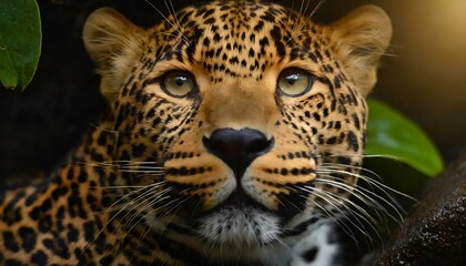 Close up Of Leopard With Black Background 4K Wallpaper