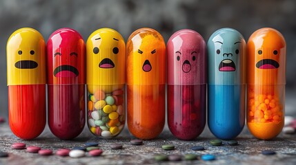 Colorful Capsules with Expressive Faces Concept