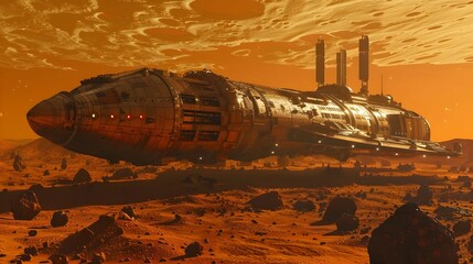 SPACE STATION IN THE MARS WALLPAPER BACKGROUND