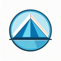 logo iceberg ou tente bleu, en vecteur dessin ia