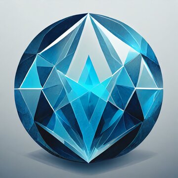 logo prisme rond, diamant ou brillant en ia