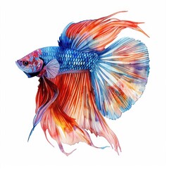 A watercolor painting of a Betta fish.