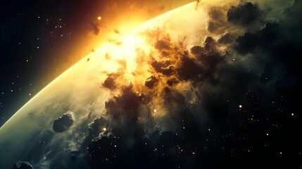 YELLOW DEEP SPACE WALLPAPER BACKGROUND. 