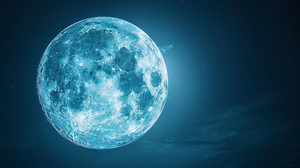 Naklejka premium Close-up of the full moon shining brightly in a cloudless night sky,