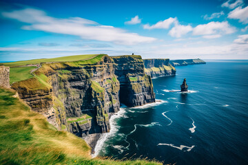Cliffs of Moher at sunset, Co. Clare, Ireland - obrazy, fototapety, plakaty