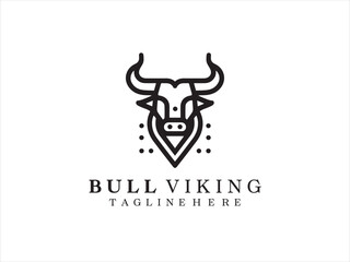 Bull logo design icon symbol vector template.