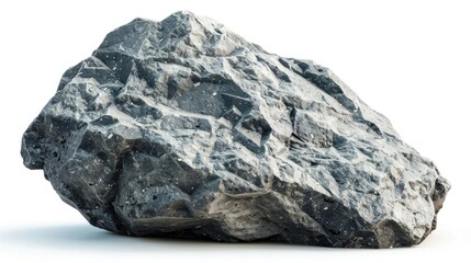 Fototapeta premium Concrete angular boulder isolated on white background