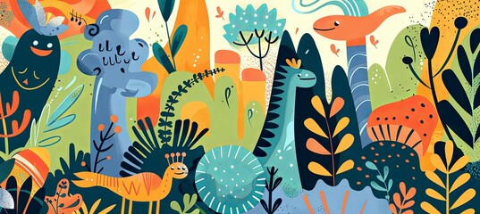 Whimsical Doodle Environment: A Playful World for Illustrations and Design
