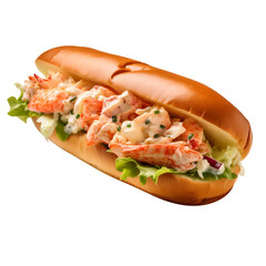 Tasty Lobster Roll Isolated On White Background