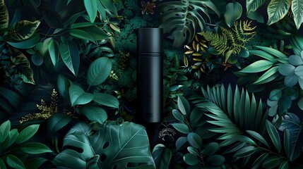 Sustainable Serenity: Black Bottle in Organic Oasis