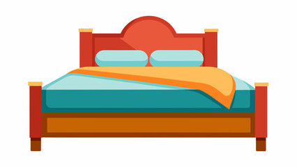 bed with pillows Vector illustration