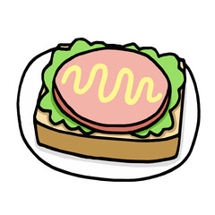 ハムパン　イラスト