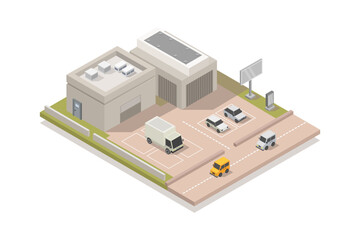 Isometric tire service building