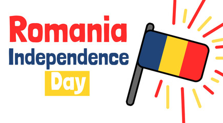 Romania independence day banner vector design