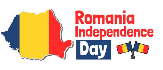Romania independence day banner vector design