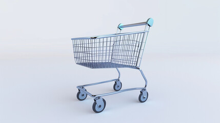 shopping cart isolated on white. AI generated image