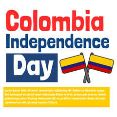 Colombia independence day social media vector design