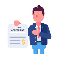 Modern flat icon of a sanction letter 