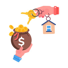 Check out flat icon of property handover 