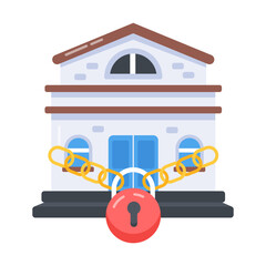 Editable flat icon of property confiscation 