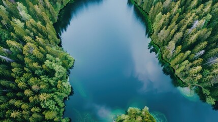 Overview of the lake from the sky