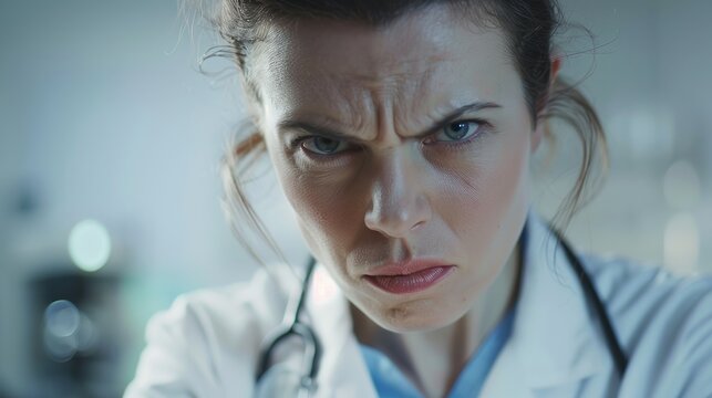 Angry doctor. Angered doctor concept