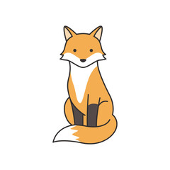 Obraz premium Cute cartoon fox vector illustration