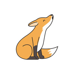 Cute cartoon fox vector illustration