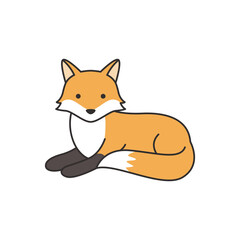 Cute cartoon fox vector illustration