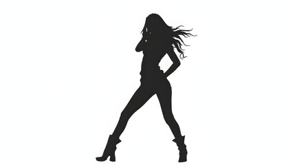 Silhouette of K pop girl group dancing